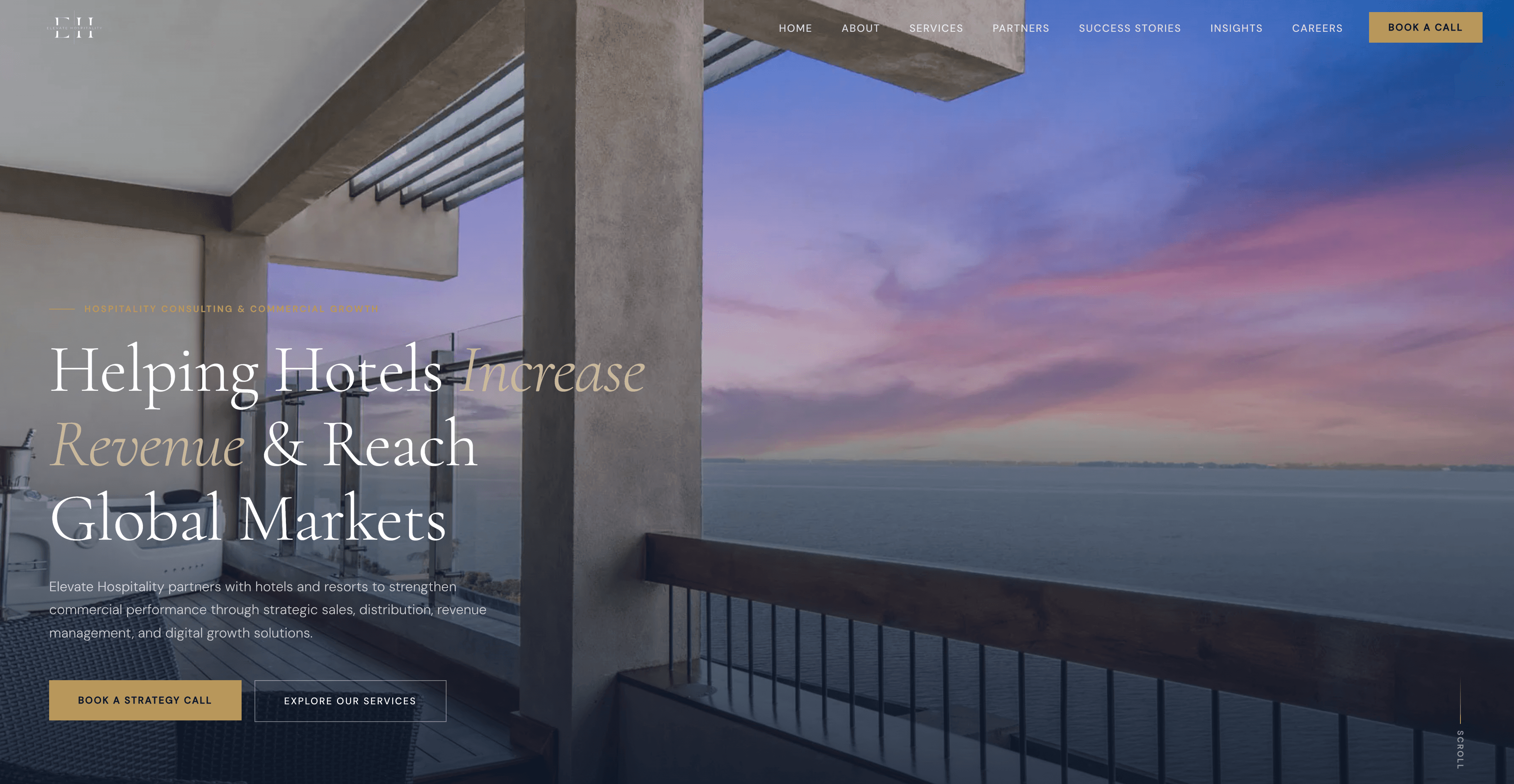 Elevate Hospitality homepage